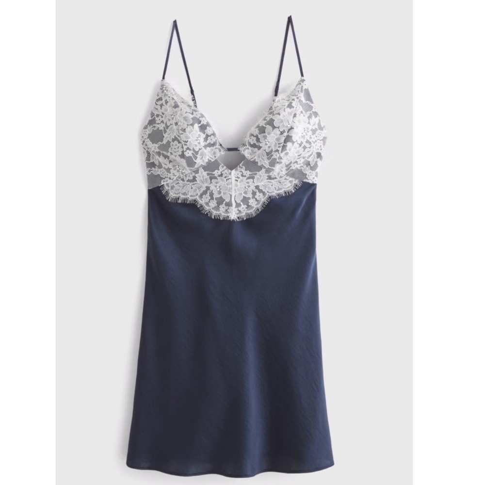 Abercrombie & Fitch Navy and White Lace Mini Dress